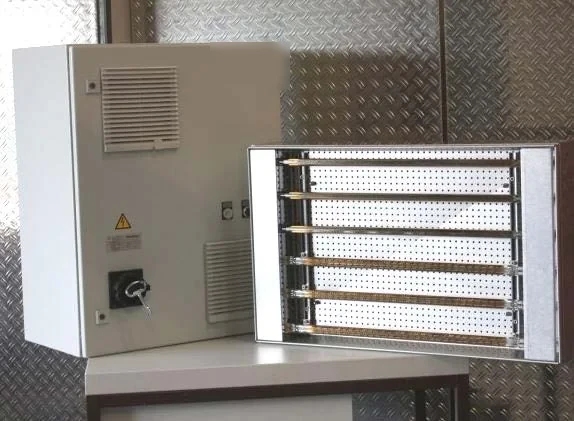 紅外線標準化加熱模組，含不鏽鋼機殼與抽氣