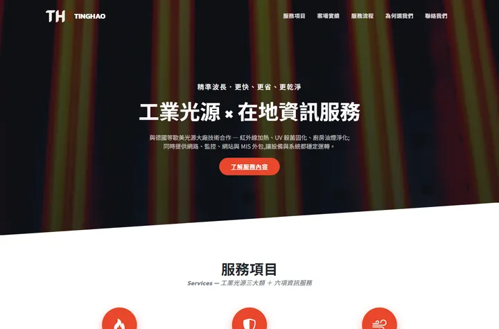 圓 icon 服務 — 廷皓科技網站設計範例