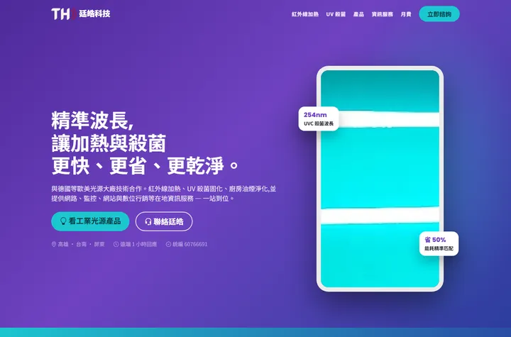 產品導向 — 廷皓科技網站設計範例